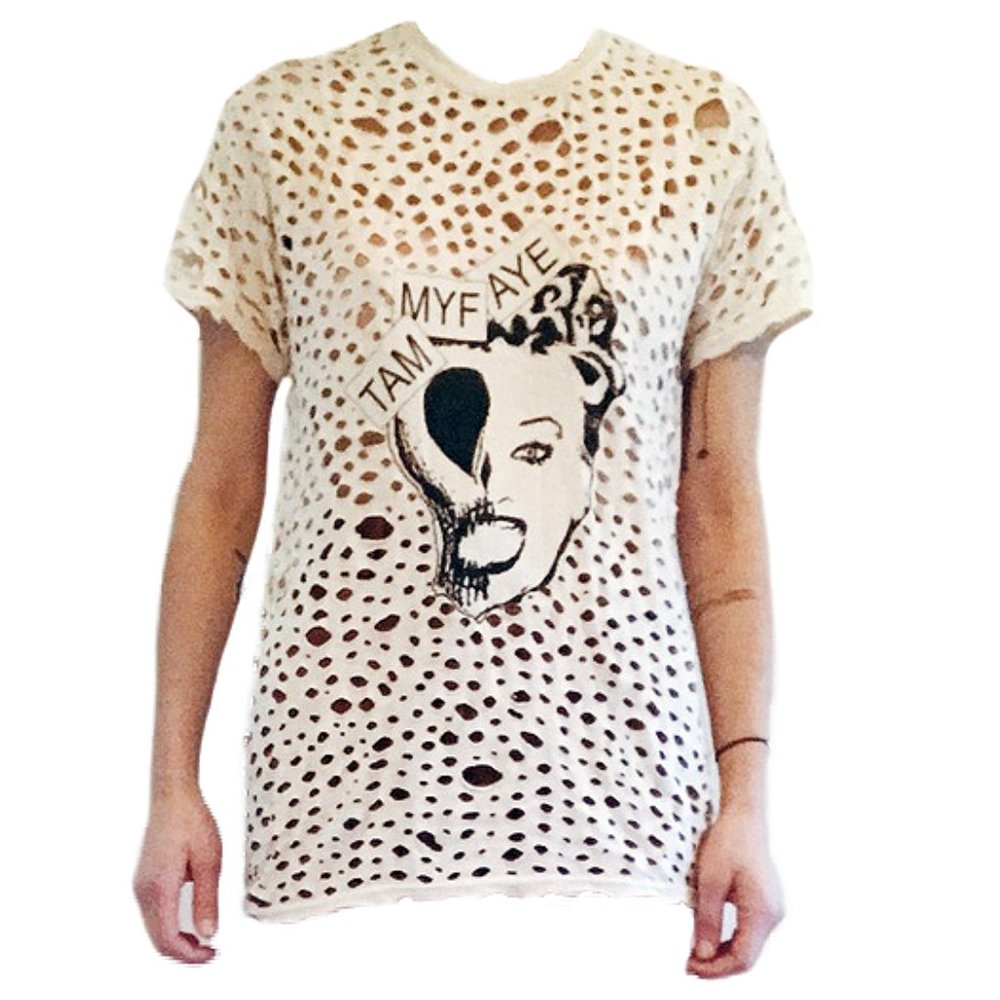 Tammy Faye Skull Distressed Punk Rock Tee